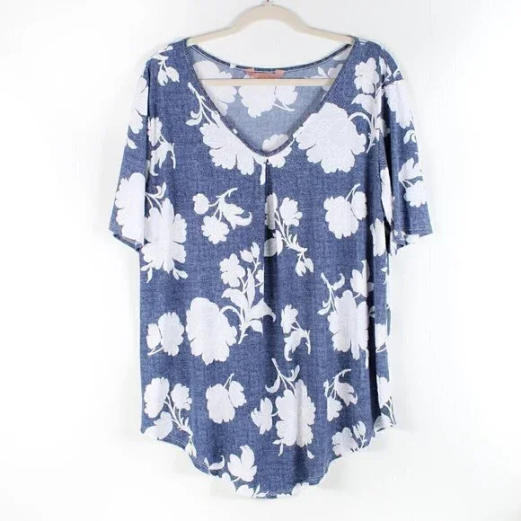Amana Blue White Blouse P2P 22" - Picture 2 of 7